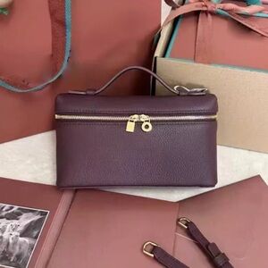 Loro Piana Plum Leather Wristlet
